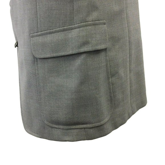 London Fog Suit Jacket Blazer Sports Coat Mens 40R Gray 5 Pocket - Picture 10 of 12
